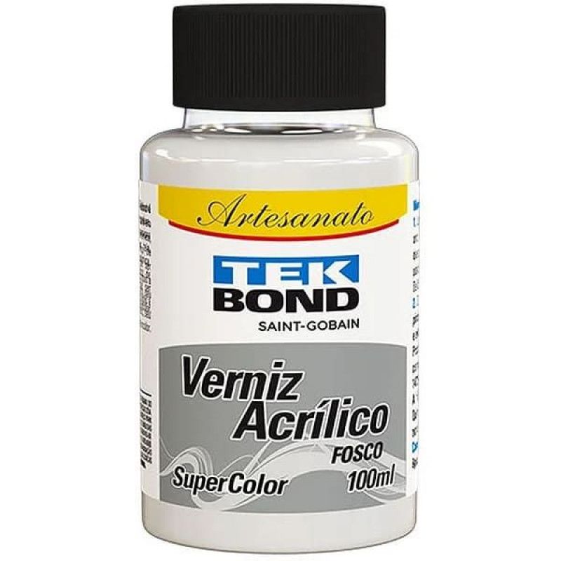VERNIZ ACRILICO FOSCO 100ML TEKBOND - REF. 26300010000 - PACOTE COM 6 UNIDADES