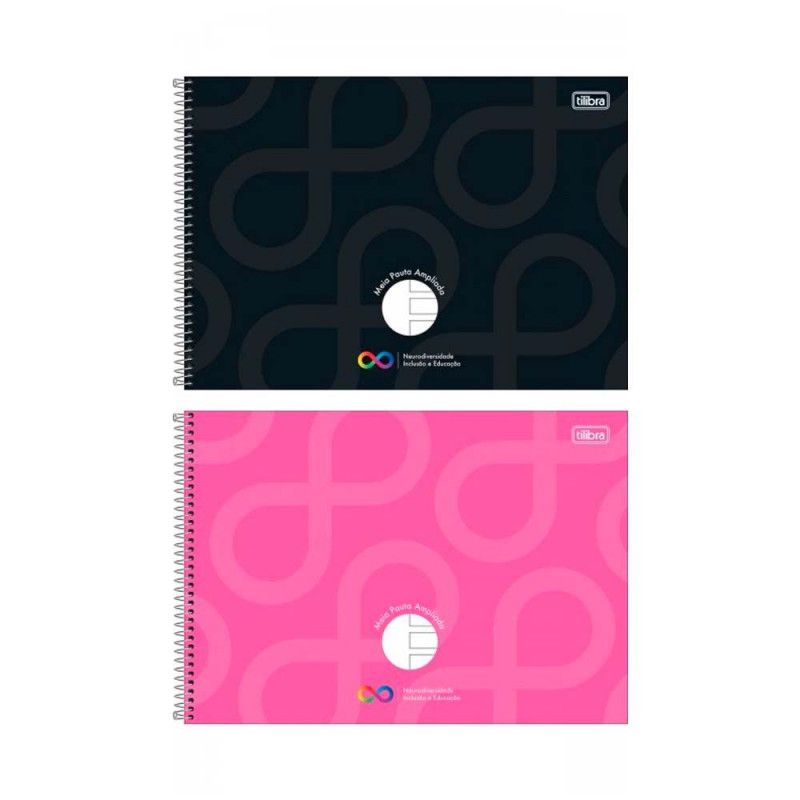 CADERNO ESPIRAL CAPA DURA 40 FOLHAS MEIA PAUTA NEURO TILIBRA - REF. 385671 - PACOTE COM 4 UNIDADES