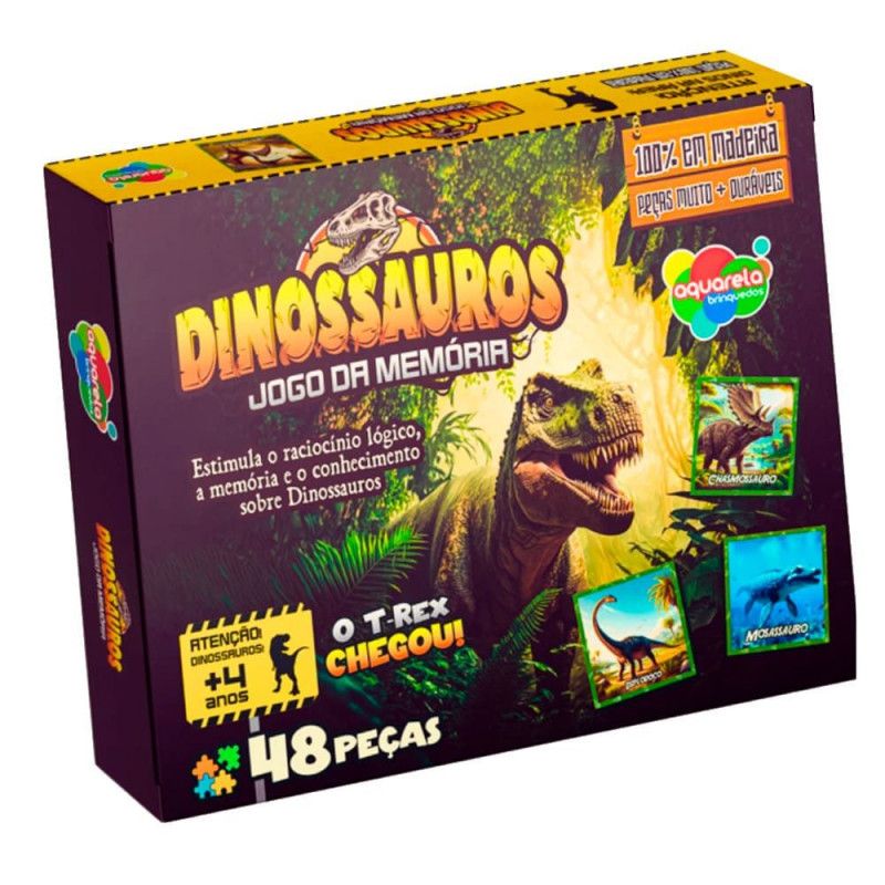 JOGO DA MEMORIA DINOSSAUROS 48 PECAS AQUARELA - REF. 171 - 1 UNIDADE