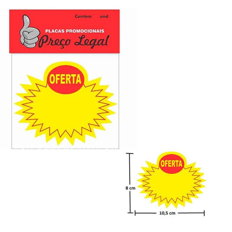 CARTAZ SPLASH OFERTA 8X10CM COM 10 UNIDADES PRECO LEGAL - REF. 8838 - 1 UNIDADE