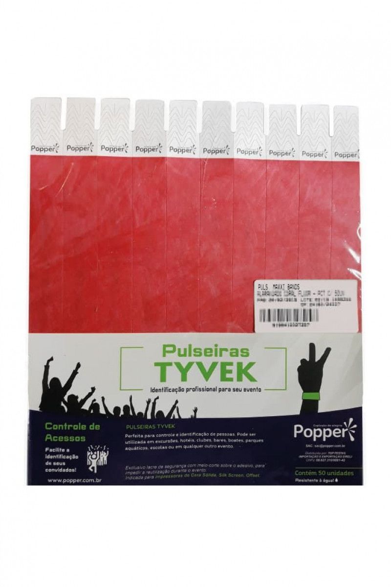 PULSEIRA DE IDENTIFICACAO INKJET/LASER VERMELHO COM 50 UNIDADES POPPER - REF. 2060-VM - 1 PACOTE