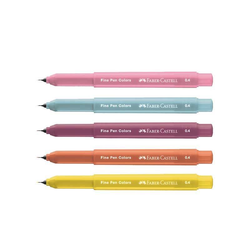CANETA HIDROGRAFICA 0.4 FINE PEN COM 5 PECAS COM CHEIRINHO FABER-CASTELL - REF. FPB/ES5REZF - 1 UNIDADE