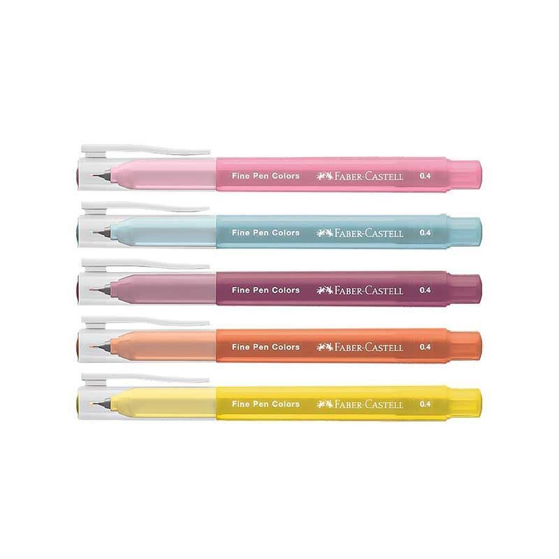 CANETA HIDROGRAFICA 0.4 FINE PEN COM 5 PECAS COM CHEIRINHO FABER-CASTELL - REF. FPB/ES5REZF - 1 UNIDADE