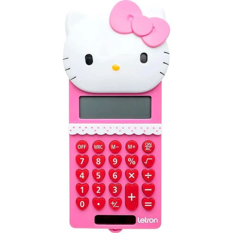 CALCULADORA 8 DIGITOS BATERIA HELLO KITY 13CM LETRON - REF. 99344 - 1 UNIDADE