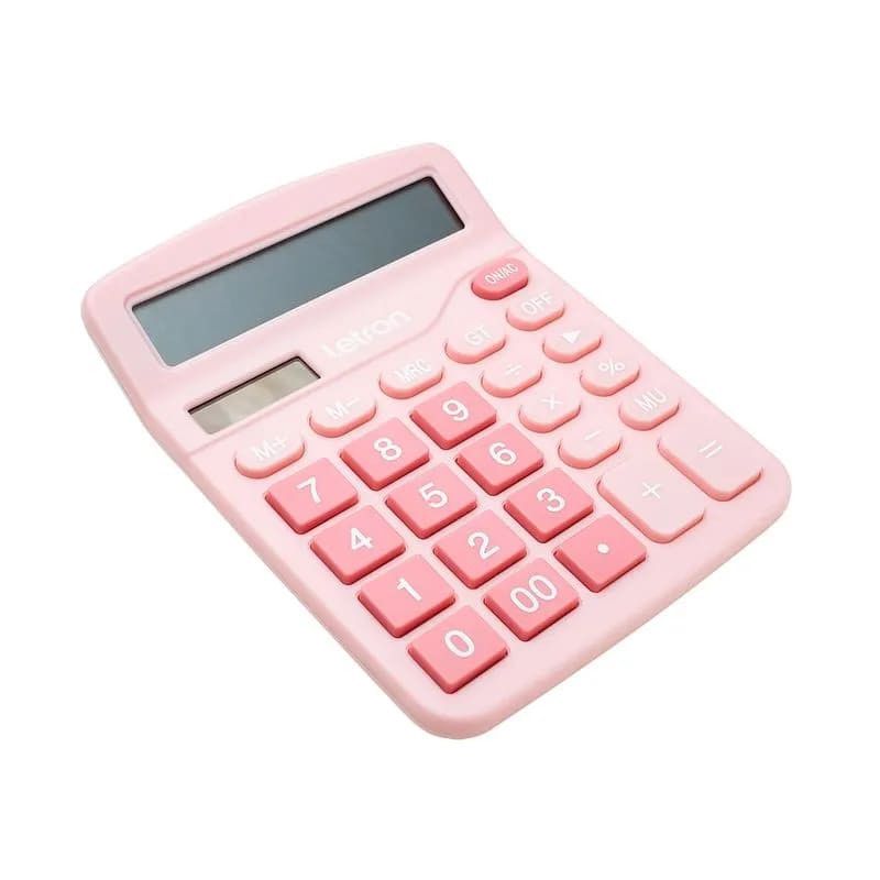CALCULADORA 12 DIGITOS PILHA NEO SOLAR ROSA 14,8CM LETRON - REF. 99337 - 1 UNIDADE