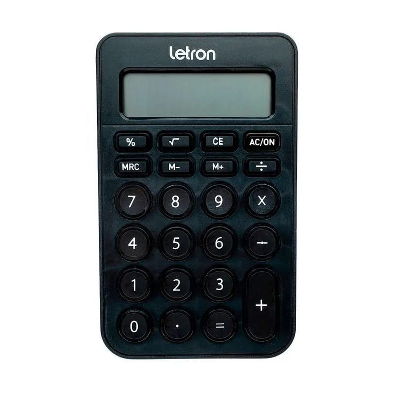 CALCULADORA 8 DIGITOS BATERIA PRETO 14,6CM LETRON - REF. 99336 - 1 UNIDADE