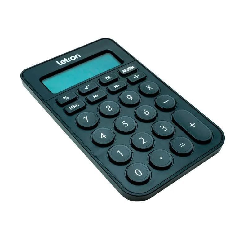 CALCULADORA 8 DIGITOS BATERIA PRETO 14,6CM LETRON - REF. 99336 - 1 UNIDADE