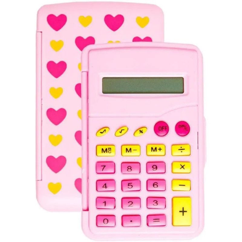 CALCULADORA 8 DIGITOS BATERIA FLIP PINK VIBES FLOR 9,9CM LETRON - REF. 99325 - 1 UNIDADE