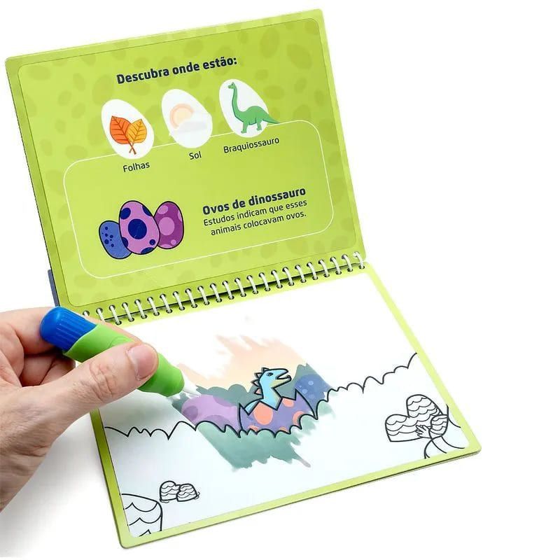 LIVRO DE COLORIR COM AGUA DINO LEO E LEO - RERF. 91827 - 1 UNIDADE