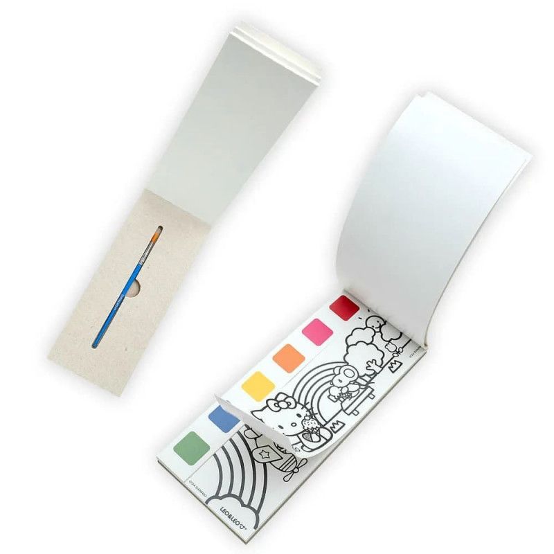 BLOCO DE COLORIR COM AQUARELA HELLO KITY LEO E LEO - REF. 91825 - 1 UNIDADE