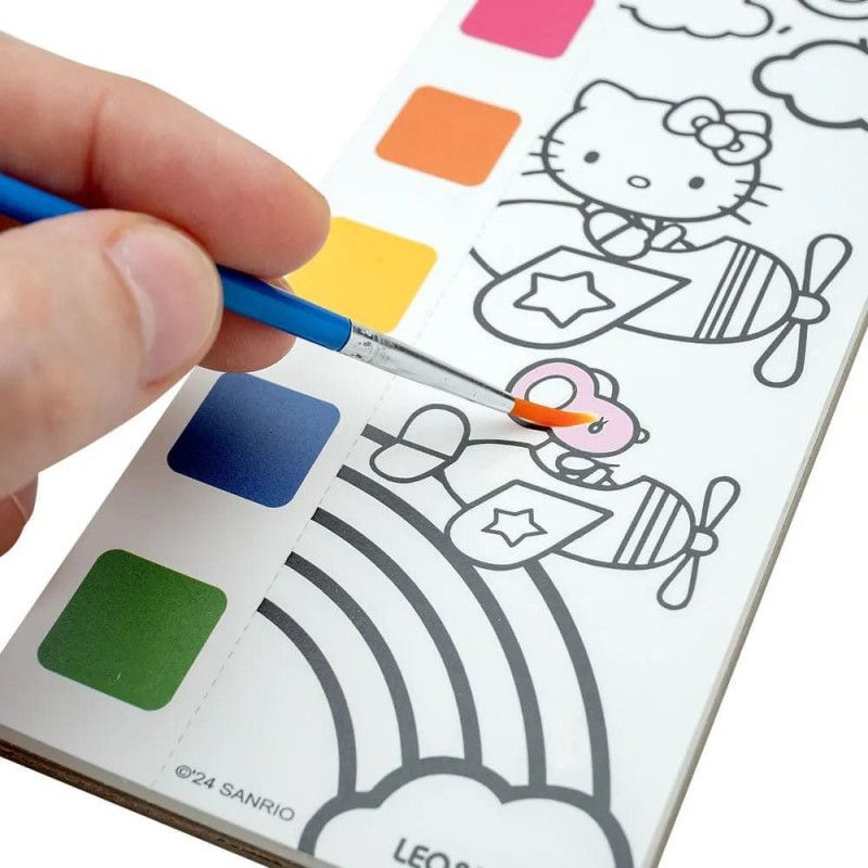 BLOCO DE COLORIR COM AQUARELA HELLO KITY LEO E LEO - REF. 91825 - 1 UNIDADE