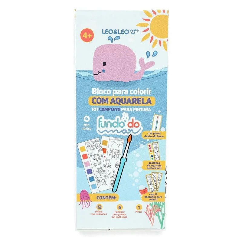 BL COLORIR C/AQUARELA FUNDO DO MAR LEO E - 91823 UN COM 1 UN