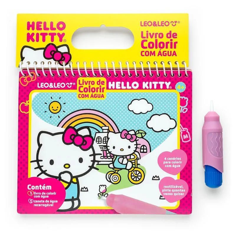 LIVRO DE COLORIR COM AGUA HELLO KITY LEO E LEO - REF. 91676 - 1 UNIDADE