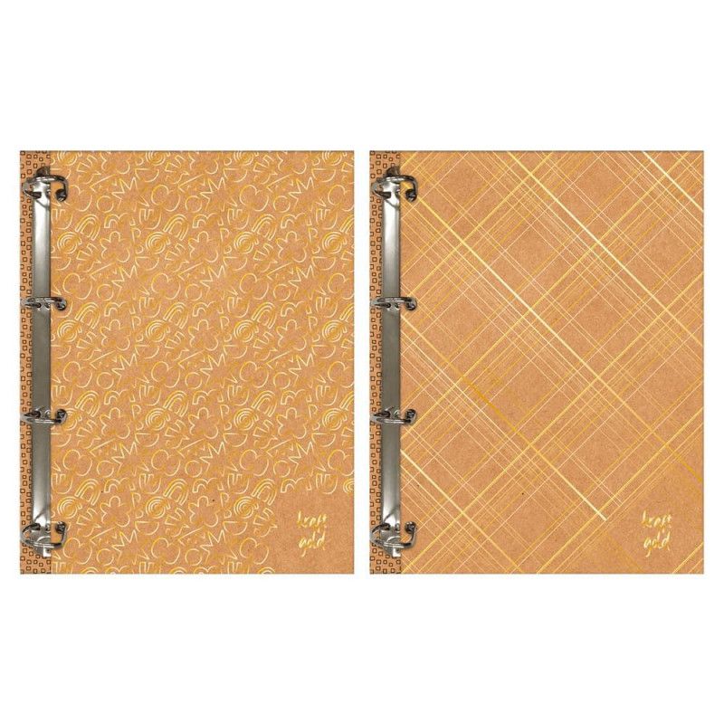 CADERNO ARGOLADO 160FL COLEGIAL KRAFT GOLD JANDAIA - REF. 77090 - 1 UNIDADE