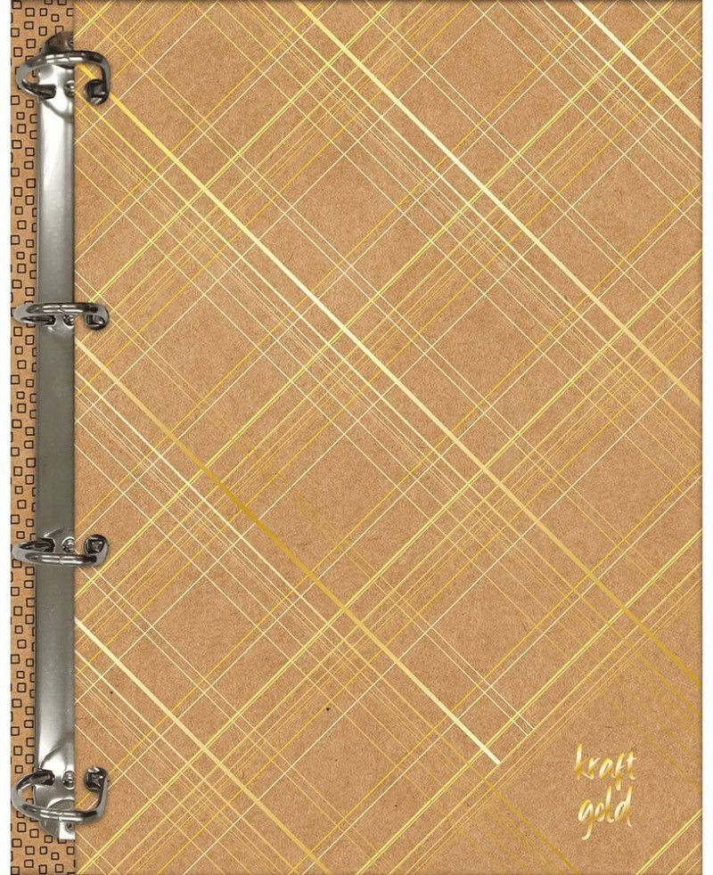 CADERNO ARGOLADO 160FL COLEGIAL KRAFT GOLD JANDAIA - REF. 77090 - 1 UNIDADE