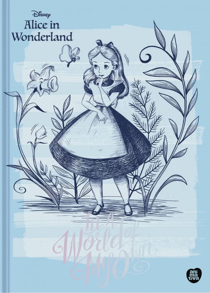 CADERNO BROCHURAO CAPA DURA 160 FOLHAS COLEGIAL ALICE ANIMATIVA - REF. 10831 - PACOTE COM 2 UNIDADES