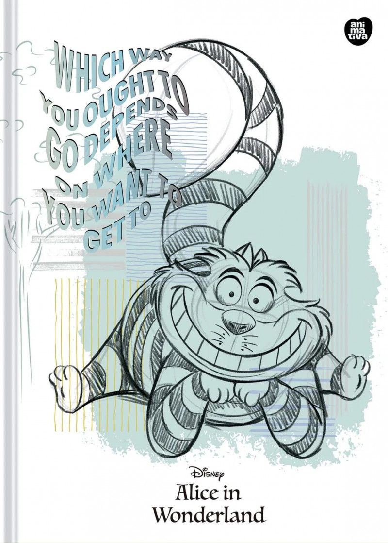 CADERNO BROCHURAO CAPA DURA 160 FOLHAS COLEGIAL ALICE ANIMATIVA - REF. 10831 - PACOTE COM 2 UNIDADES