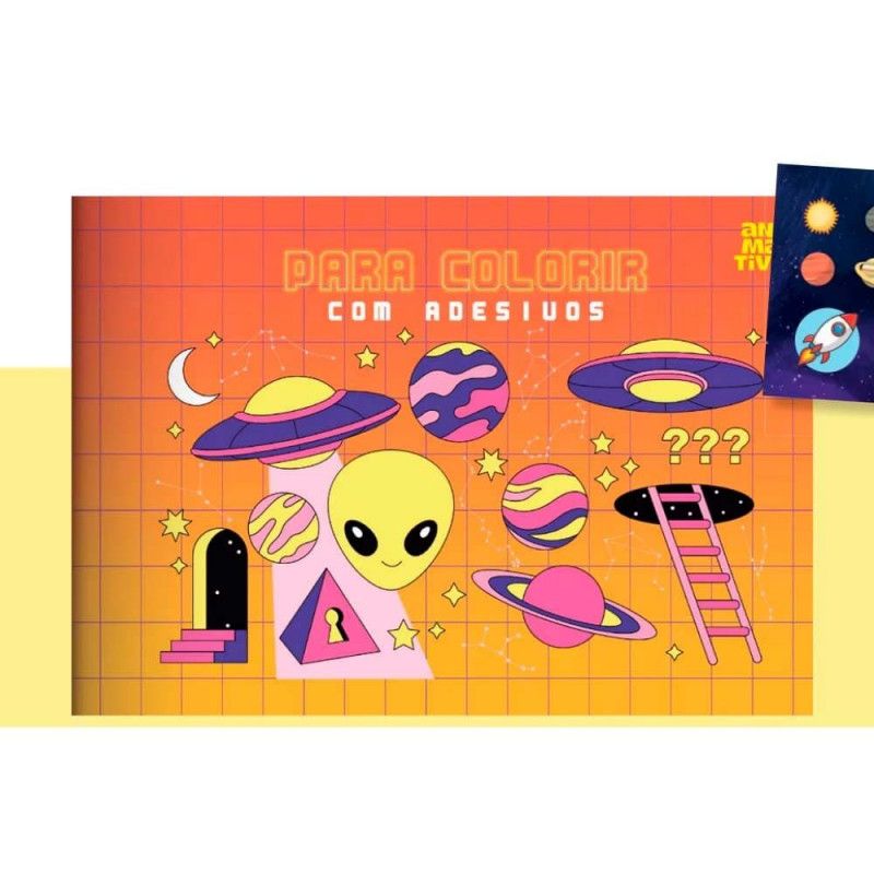 LIVRO PARA COLORIR 1/4 UNIVERSO 16 FOLHAS ANIMATIVA - REF. 10713 - PACOTE COM 20 UNIDADES