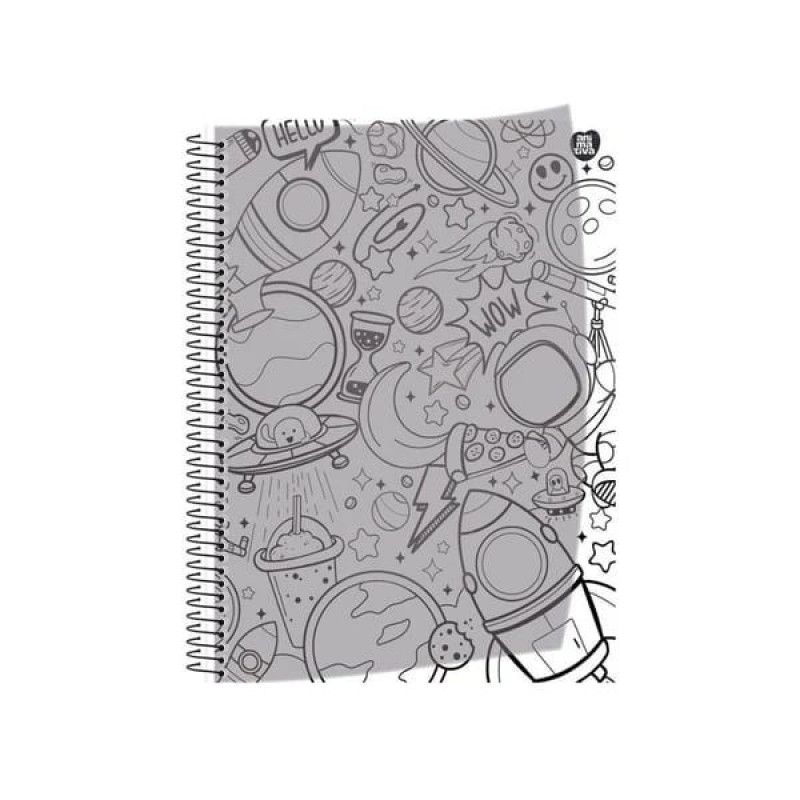 CADERNO 1 MATERIA CAPA DURA 80 FOLHAS COLOR QUEST ANIMATIVA - REF. 10849 - PACOTE COM 4 UNIDADES