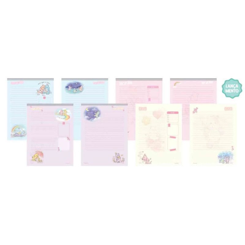 BLOCO DE CARTA PAUTADO 50 FOLHAS URSINHOS CARINHOSOS - REF. 10871 - PACOTE COM 9 UNIDADES