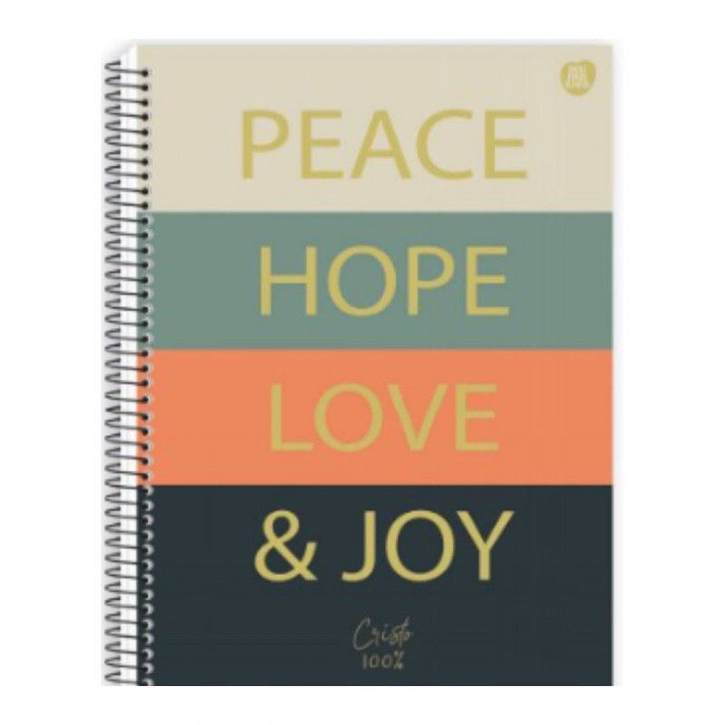 CADERNO 1 MATERIA CAPA DURA 80 FOLHAS CRISTO 100 ANIMATIVA - REF. 10170 - PACOTE COM 4 UNIDADES