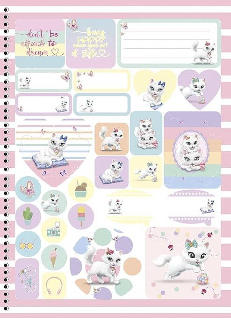 CADERNO 1 MATERIA CAPA DURA 80 FOLHAS SISSI ANIMATIVA - REF. 10191 - PACOTE COM 4 UNIDADES