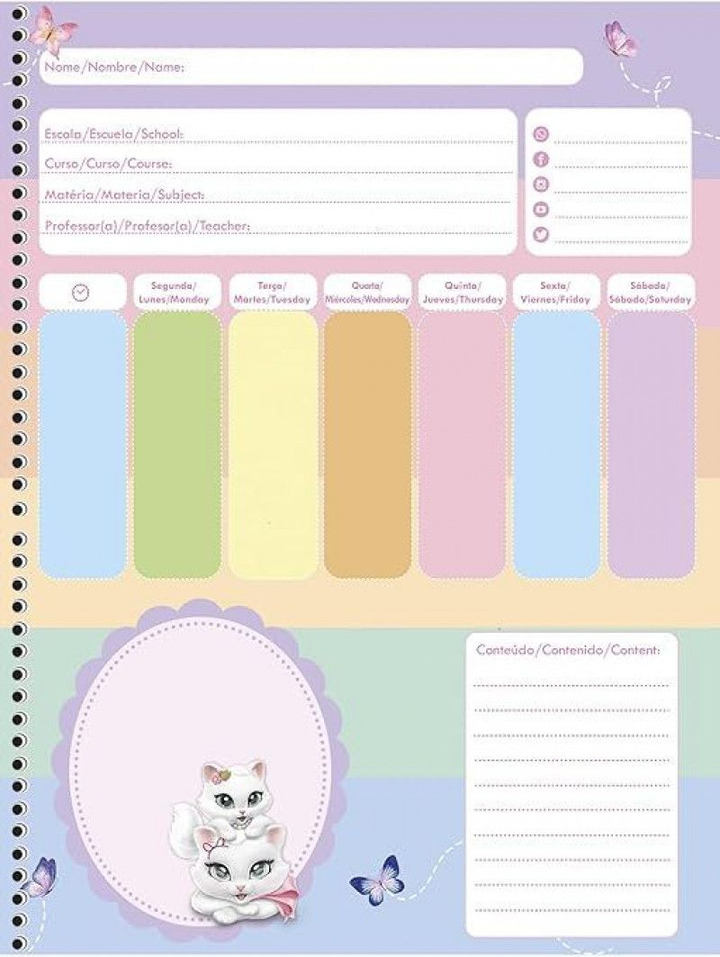 CADERNO 1 MATERIA CAPA DURA 80 FOLHAS SISSI ANIMATIVA - REF. 10191 - PACOTE COM 4 UNIDADES