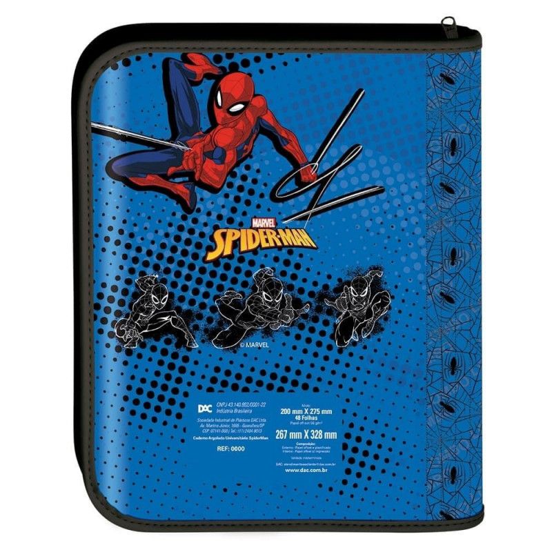 FICHARIO UNIVERSITARIO 4 ARGOLAS 48 FOLHAS HOMEM ARANHA DAC - REF. 5097 - 1 UNIDADE