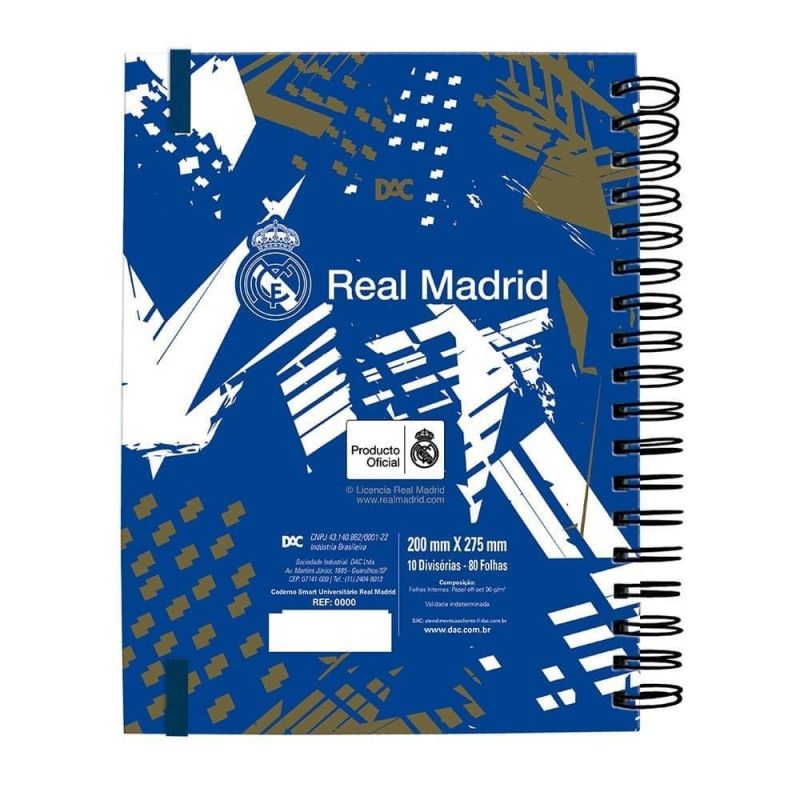 CADERNO 10 MATERIAS INTELIGENTE SMART REAL MADRID DAC - REF. 5238 - 1 UNIDADE