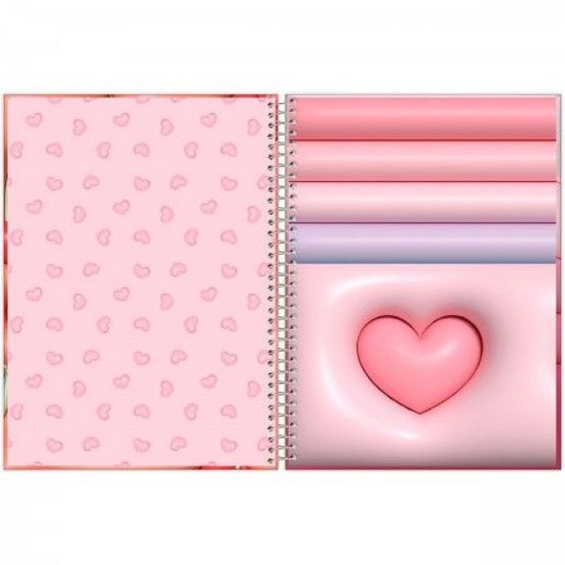 CADERNO 10 MATERIAS CAPA DURA 160 FOLHAS NICECREAM FORONI - REF. 6935 - PACOTE COM 4 UNIDADES