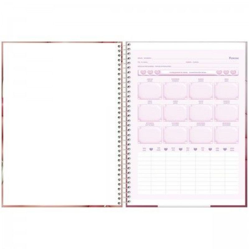 CADERNO 10 MATERIAS CAPA DURA 160 FOLHAS NICECREAM FORONI - REF. 6935 - PACOTE COM 4 UNIDADES
