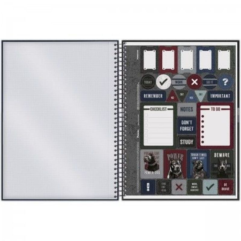 CADERNO 10 MATERIAS CAPA DURA 160 FOLHAS POWER DOG FORONI - REF. 8195 - PACOTE COM 4 UNIDADES
