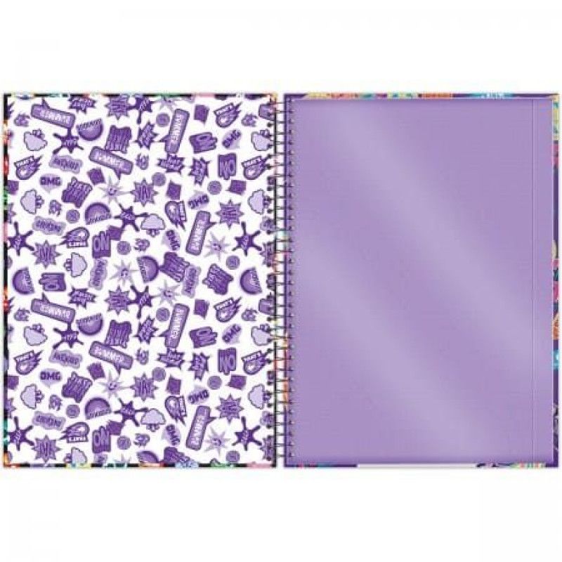 CADERNO 10 MATERIAS CAPA DURA 160 FOLHAS DIVERTIDAMENTE 2 FORONI - REF. 9096 - PACOTE COM 4 UNIDADES