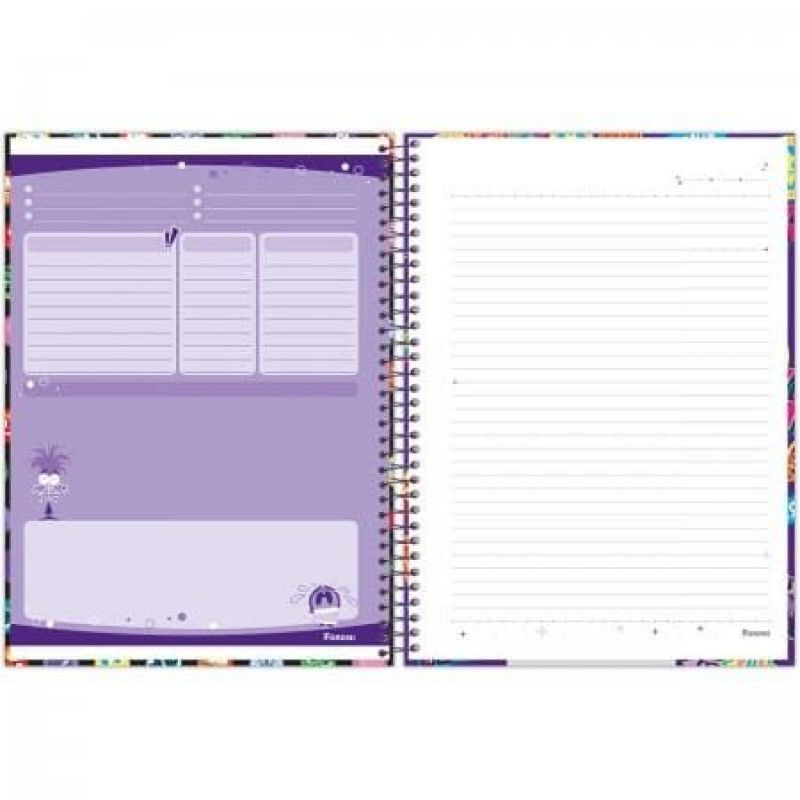 CADERNO 10 MATERIAS CAPA DURA 160 FOLHAS DIVERTIDAMENTE 2 FORONI - REF. 9096 - PACOTE COM 4 UNIDADES
