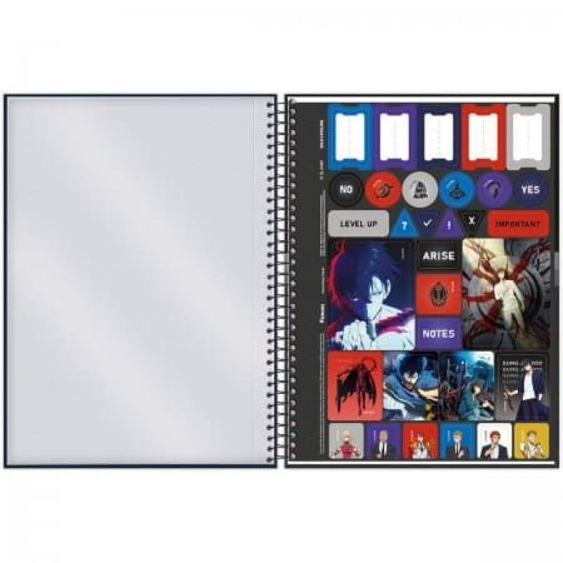 CADERNO 15 MATERIA CAPA DURA 240 FOLHAS SOLO LEVELING FORONI - REF. 9189 - PACOTE COM 2 UNIDADES