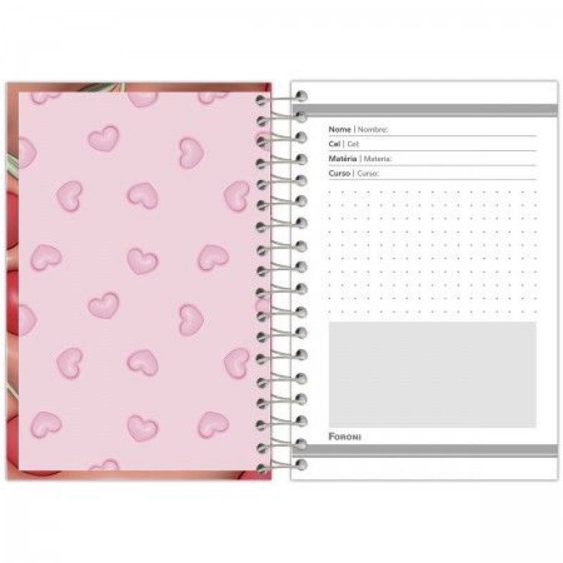 CADERNETA 96 FOLHAS ESPIRAL CAPA DURA NICECREAM FORONI - REF. 47.6939-1 - PACOTE COM 8 UNIDADES
