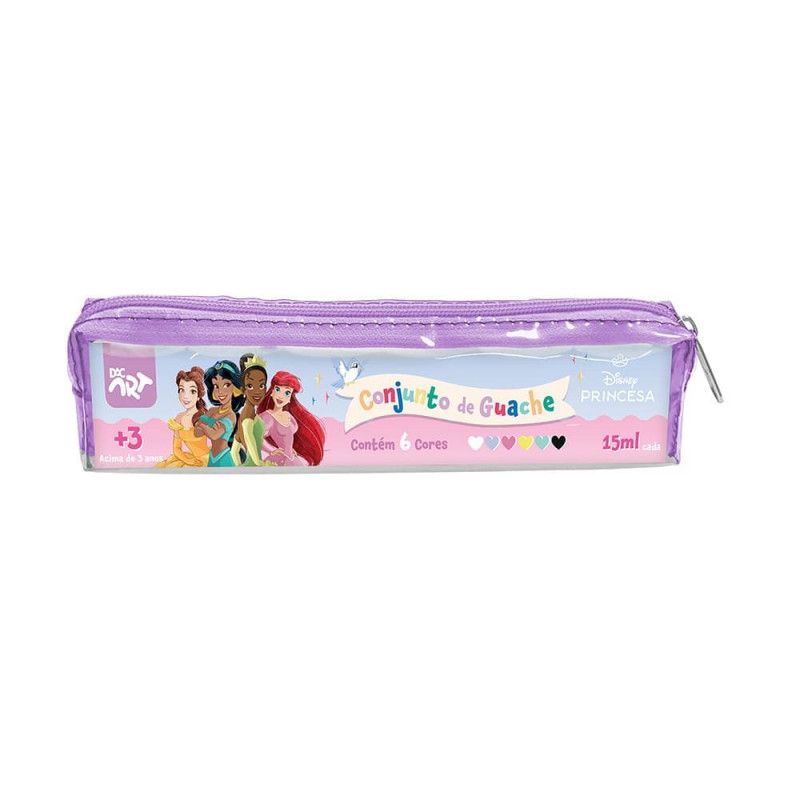ESTOJO GUACHE 15ML 6 CORES PRINCESAS DAC - REF. 4990 - PACOTE COM 4 UNIDADES