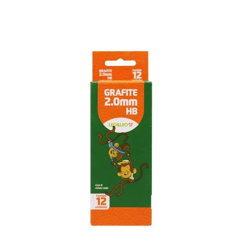 GRAFITE 2.0MM HB COM 8 MINAS LEO E LEO - REF. 4448 - CAIXA COM 12 UNIDADES