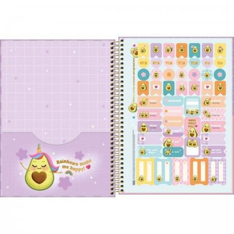 CADERNO 10 MATERIAS CAPA DURA 160 FOLHAS ABACUTE TILIBRA - REF. 356263 - PACOTE COM 4 UNIDADES