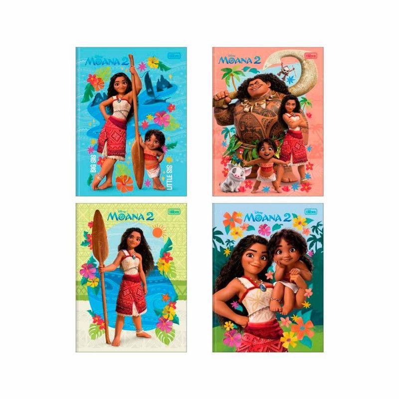 CADERNO BROCHURA 1/4 CAPA DURA 80 FOLHAS MOANA TILIBRA - REF. 357774 - PACOTE COM 5 UNIDADES