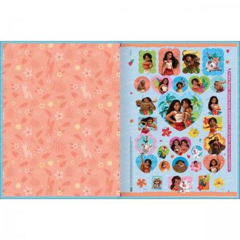 CADERNO BROCHURAO CAPA DURA 80 FOLHAS MOANA TILIBRA - REF. 357731 - PACOTE COM 5 UNIDADES