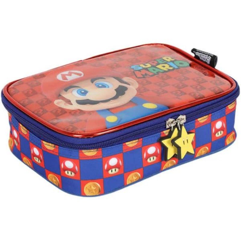 ESTOJO BOX SUPER MARIO AZUL LUXCEL - REF. EI41404MO-AZ - 1 UNIDADE