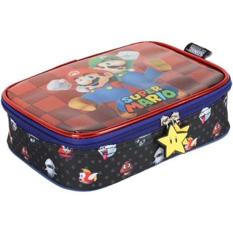 ESTOJO BOX SUPER MARIO PRETO LUXCEL - REF. EI41404MO-PTO - 1 UNIDADE