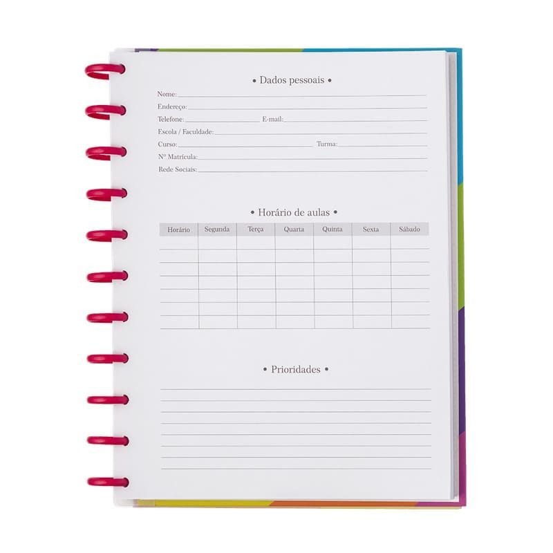 CADERNO 1 MATERIA INTELIGENTE DISCO ENJOY BRW - REF. CD1005 - PACOTE COM 5 UNIDADES