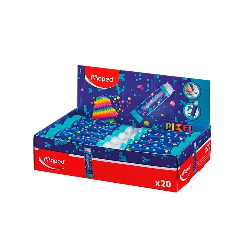 BORRACHA RETRATIL PIXEL PARTY MAPED - REF. 152014 - CAIXA COM 20 UNIDADES