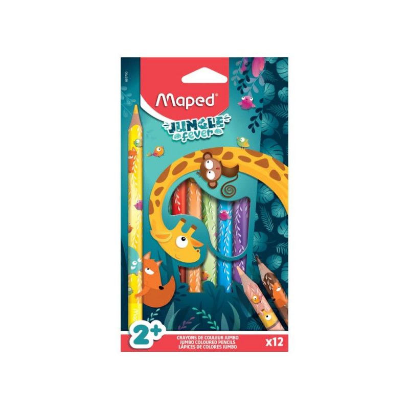 LAPIS 12 CORES JUMBO TRIANGULAR JUNGLE FEVER - REF. 863700 - 1 UNIDADE