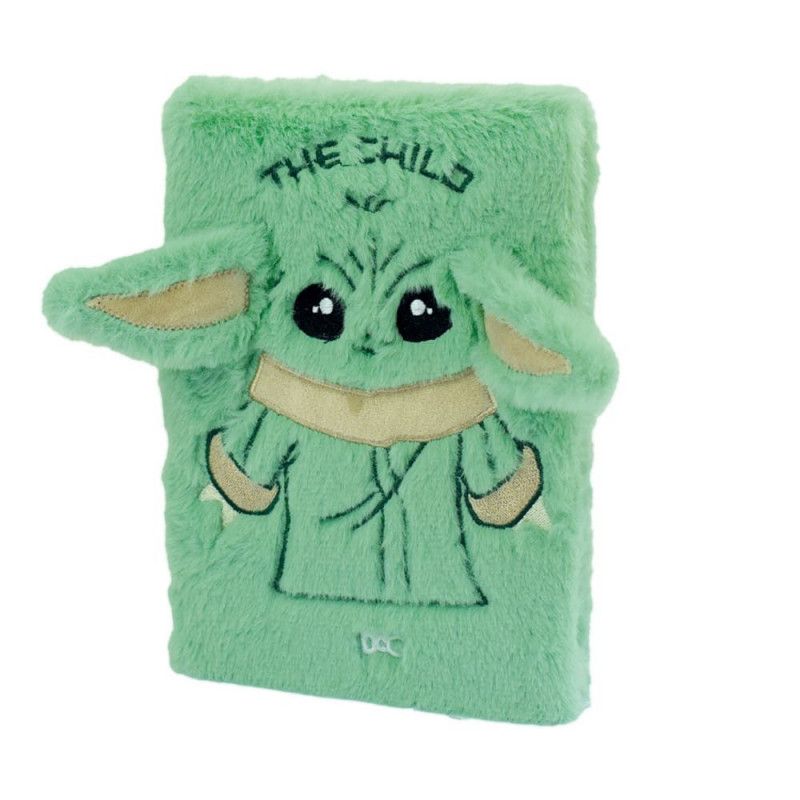 CADERNO BROCHURA 1/4 CAPA DURA 80 FOLHAS FLUFFY MANDALORIAN - REF. 4789 - PACOTE COM 4 UNIDADES