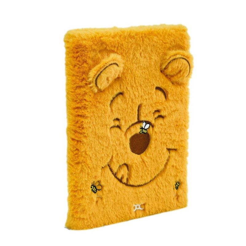 CADERNO BROCHURA 1/4 CAPA DURA 80 FOLHAS FLUFFY POOH DAC - REF. 4786 - PACOTE COM 4 UNIDADES