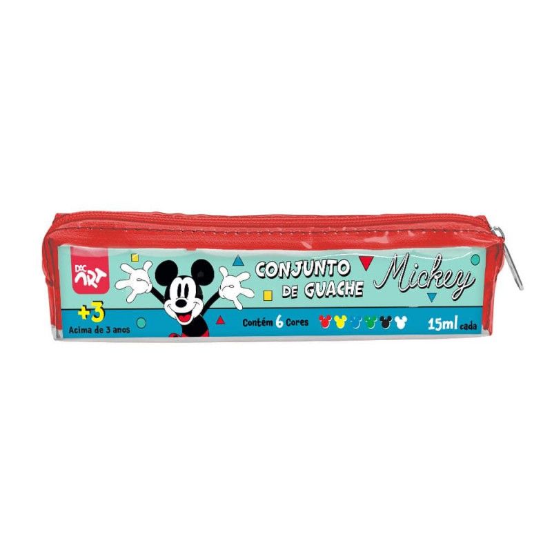 TINTA GUACHE 15ML 6 CORES MICKEY COM ESTOJO DAC - REF. 4880 - PACOTE COM 4 UNIDADES
