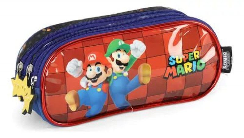 ESTOJO TRIPLO SUPER MARIO PRETO LUXCEL - REF. EI41405MO-PTO - 1 UNIDADE